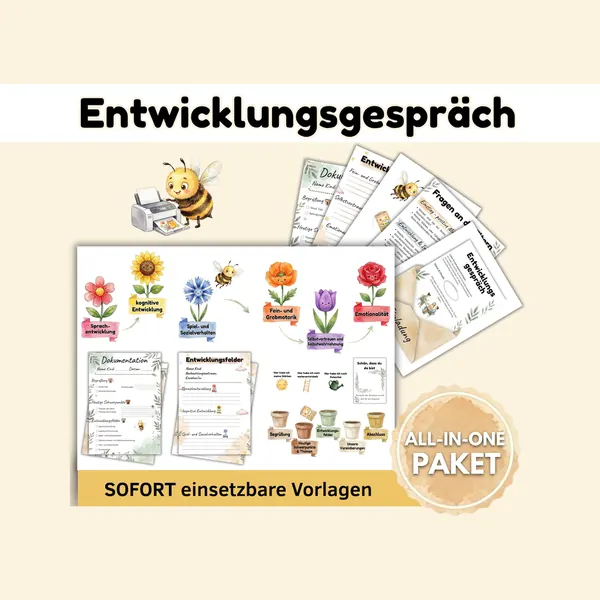 Vorlagen für das Entwicklungsgespräch in der Kita mit Dokumentationsbögen